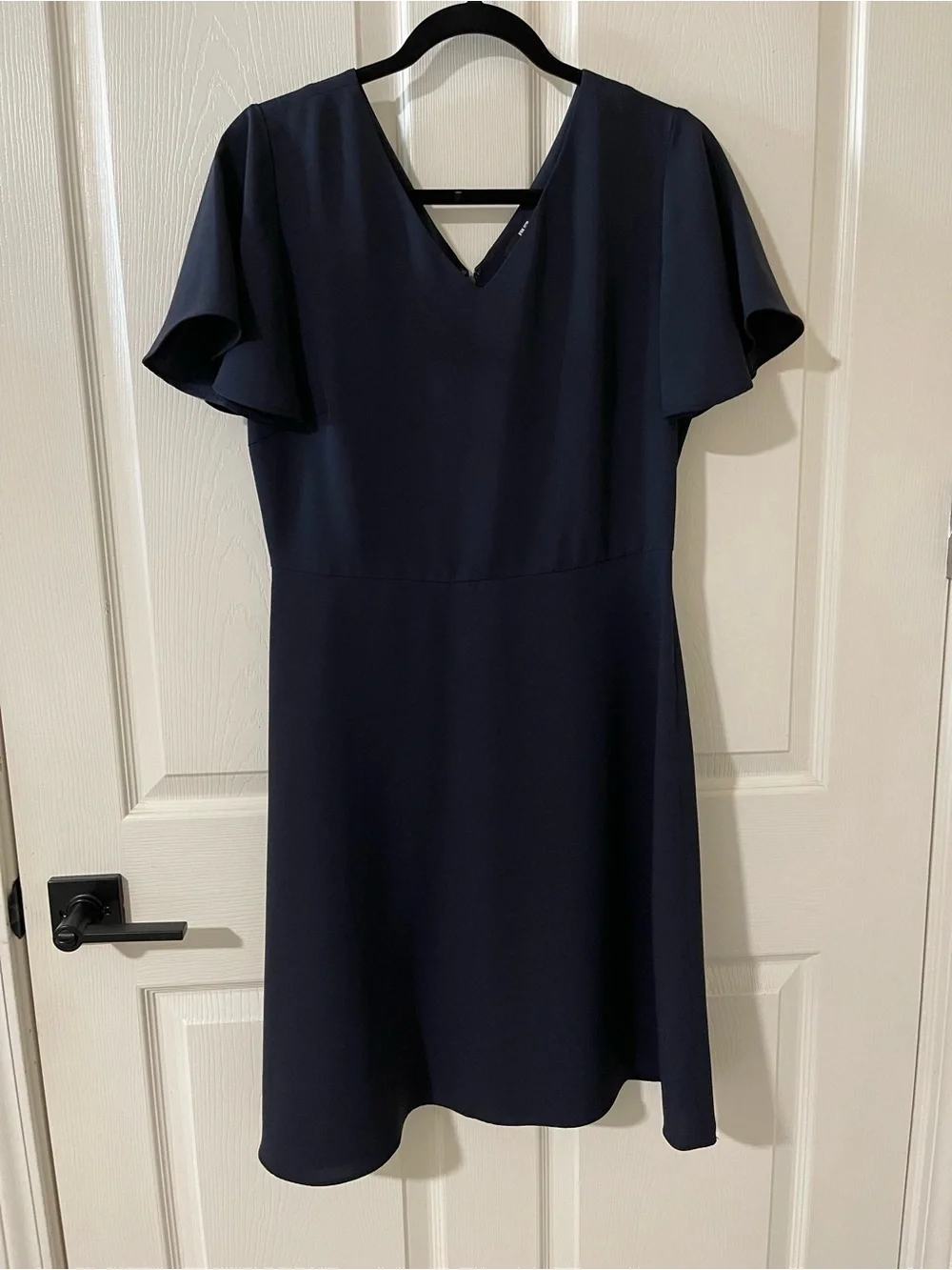UNIQLO Women’s V-Neck Flutter Sleeve Dress in Navy - Picture 1 of 6